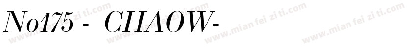 No175 - 上首潮玩体 CHAOW字体转换